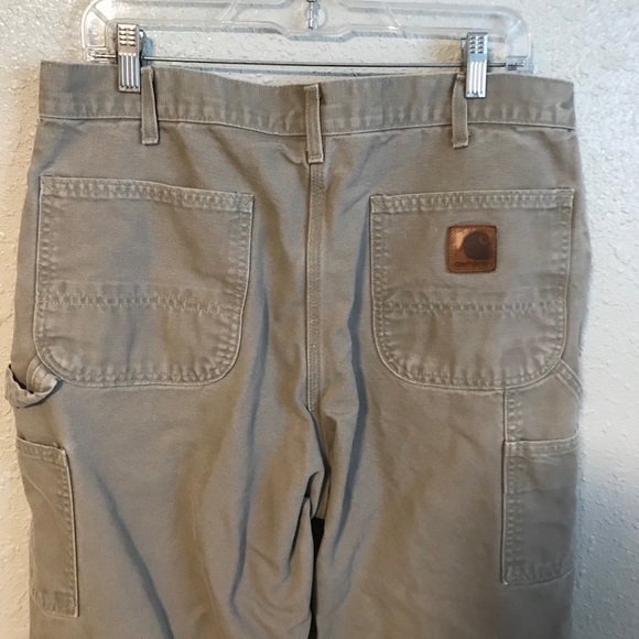 Carhartt Carpenter Durable Tan Cotton Pants 36x29 - Picture 5 of 10